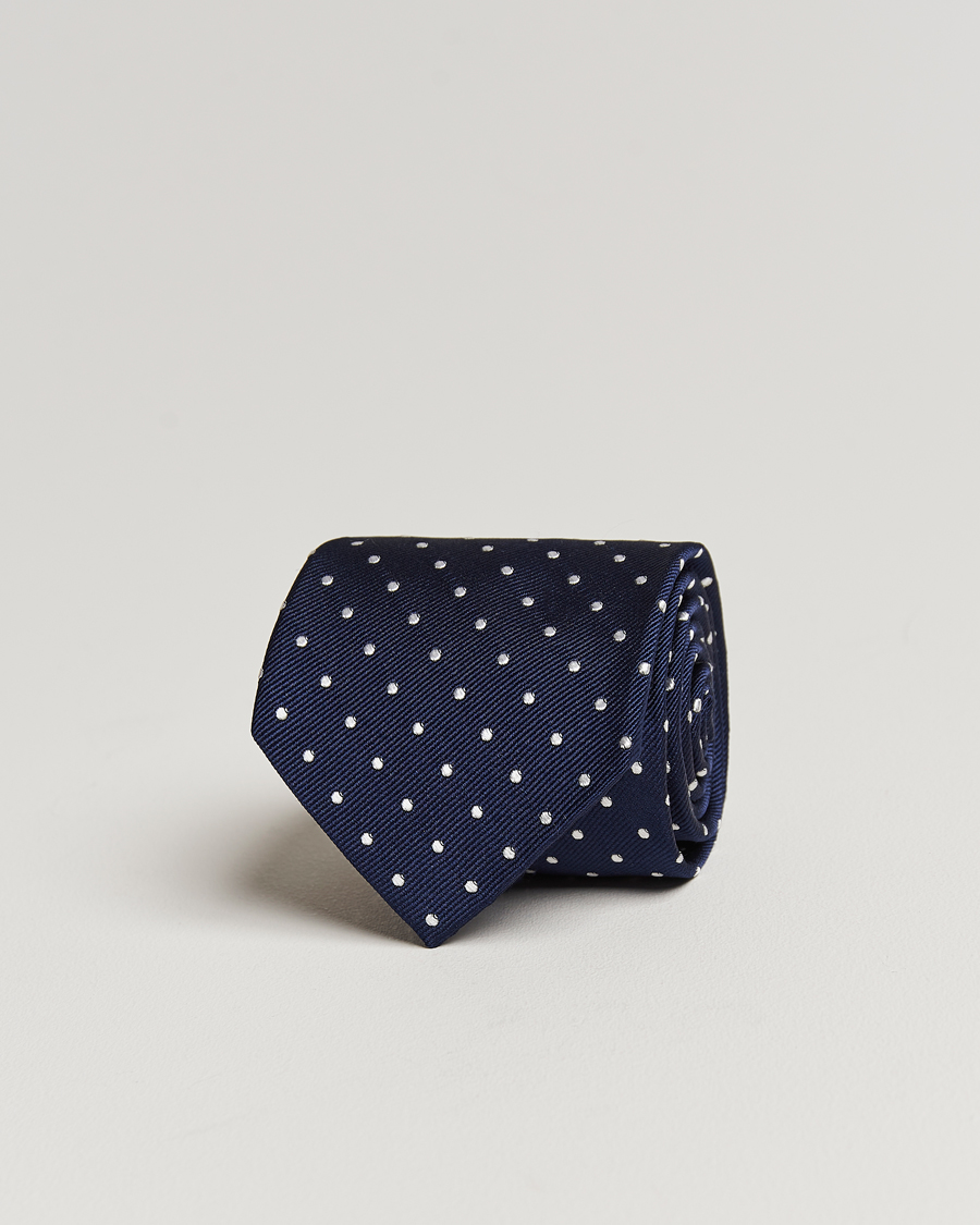 Homme | Cravates | Amanda Christensen | Dot Classic Tie 8 cm Navy/White