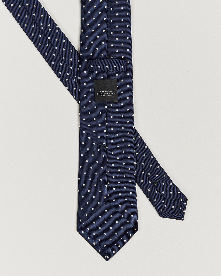 Homme | Cravates | Amanda Christensen | Dot Classic Tie 8 cm Navy/White