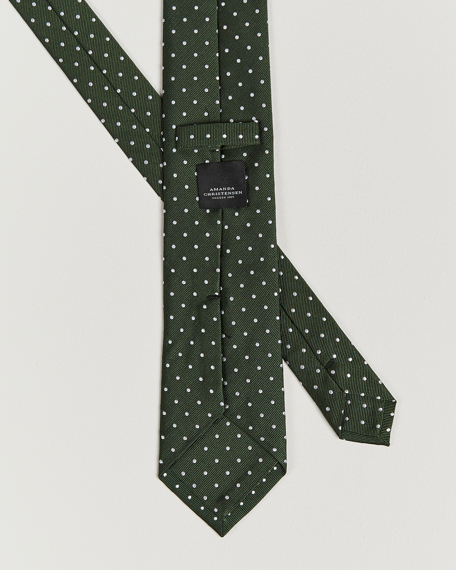 Homme | Cravates | Amanda Christensen | Dot Classic Tie 8 cm Green/White