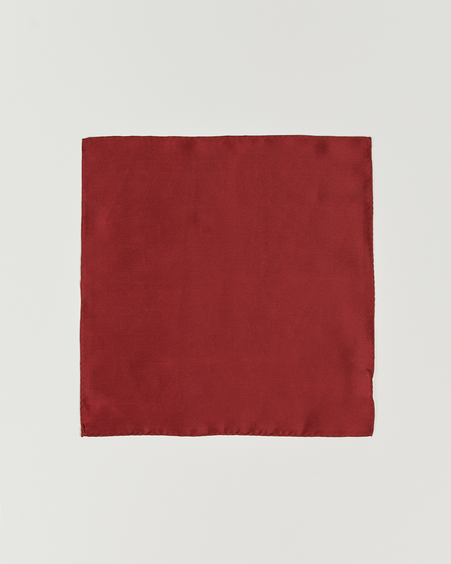 Homme | Pochettes De Costume | Amanda Christensen | Handkercheif Silk Wine Red