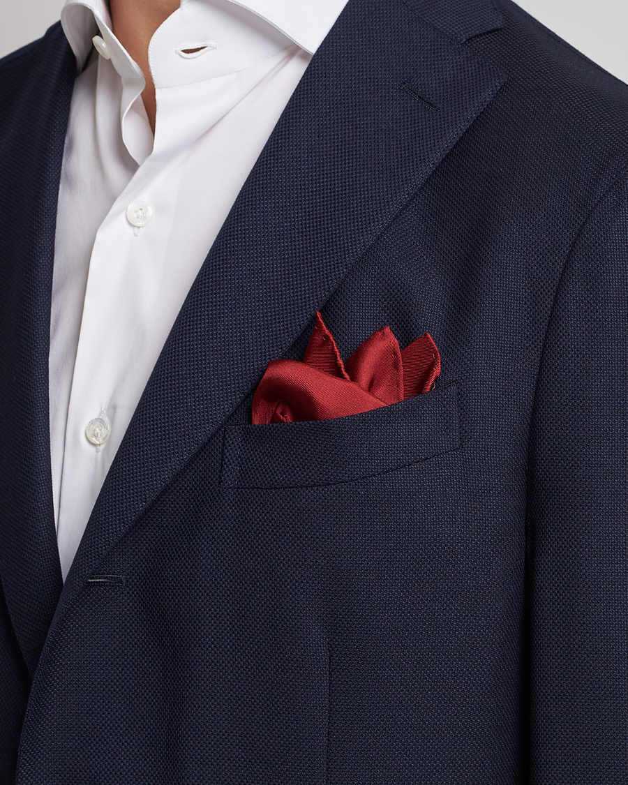 Homme | Pochettes De Costume | Amanda Christensen | Handkercheif Silk Wine Red