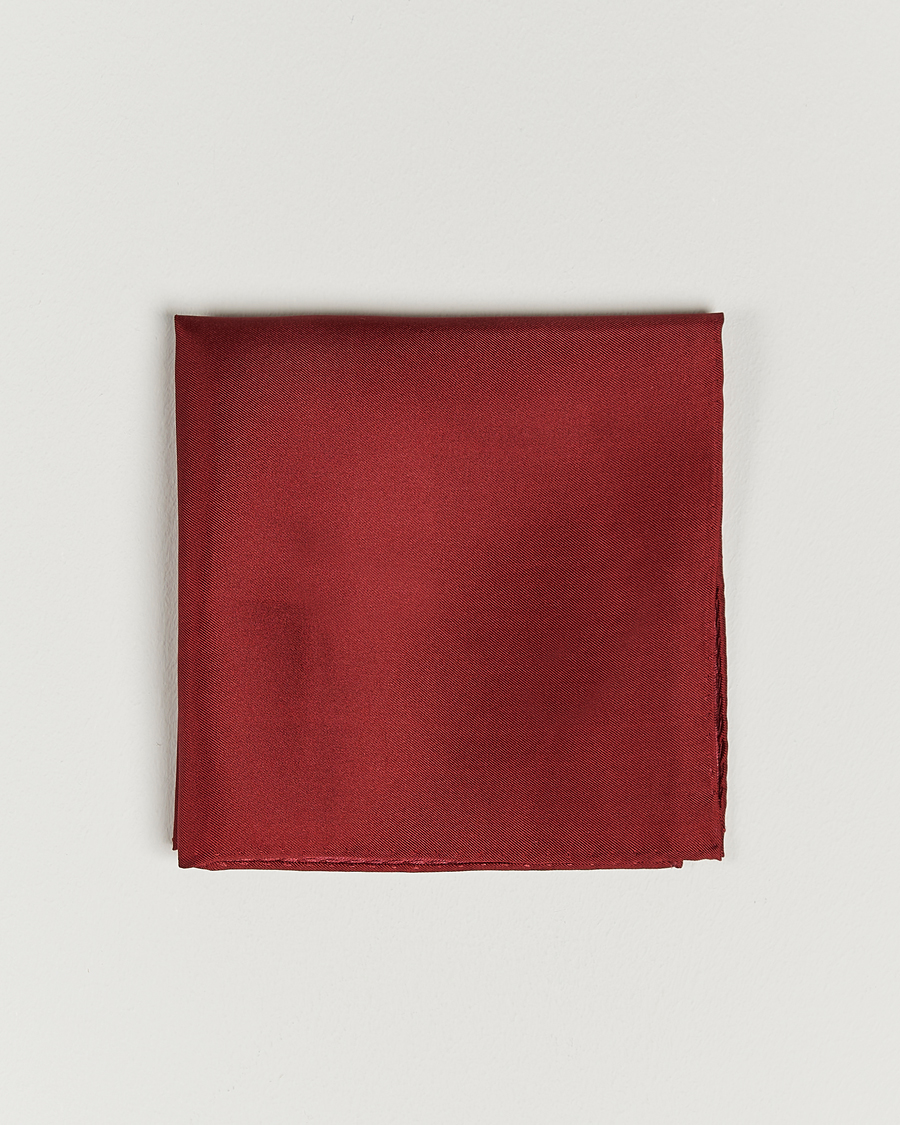 Homme | Pochettes De Costume | Amanda Christensen | Handkercheif Silk Wine Red