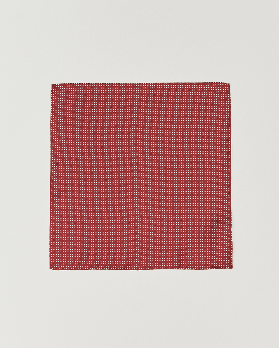 Homme | Pochettes De Costume | Amanda Christensen | Handkerchief Dot Silk Wine Red
