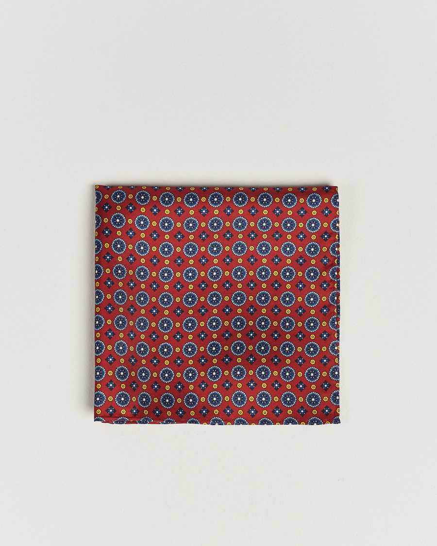Homme | Pochettes De Costume | Amanda Christensen | Medallion Silk Pocket Square Wine Red