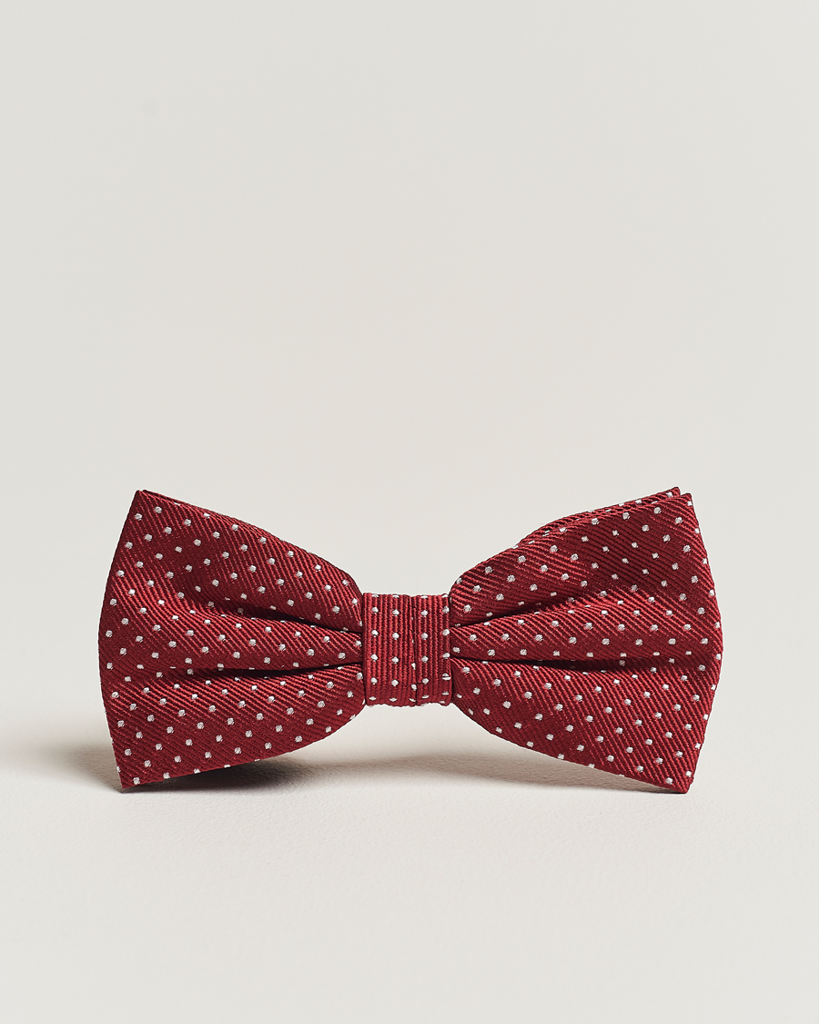 Homme | Amanda Christensen Micro Dot Pre Tie Silk Wine Red | Amanda Christensen | Micro Dot Pre Tie Silk Wine Red