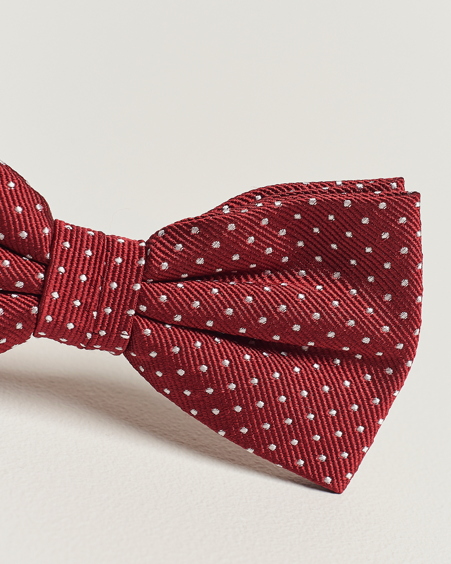 Homme | Amanda Christensen Micro Dot Pre Tie Silk Wine Red | Amanda Christensen | Micro Dot Pre Tie Silk Wine Red