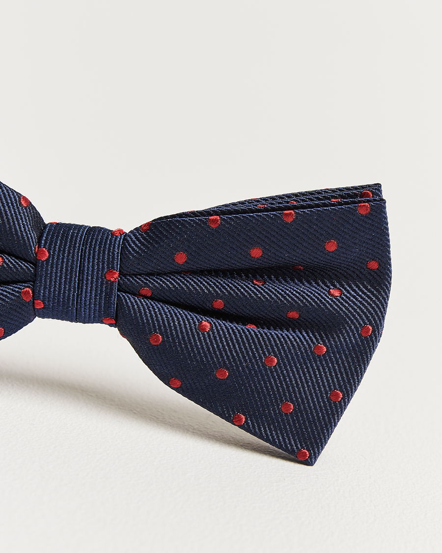 Homme | Amanda Christensen Dot Pre Tie Silk Navy/Wine | Amanda Christensen | Dot Pre Tie Silk Navy/Wine