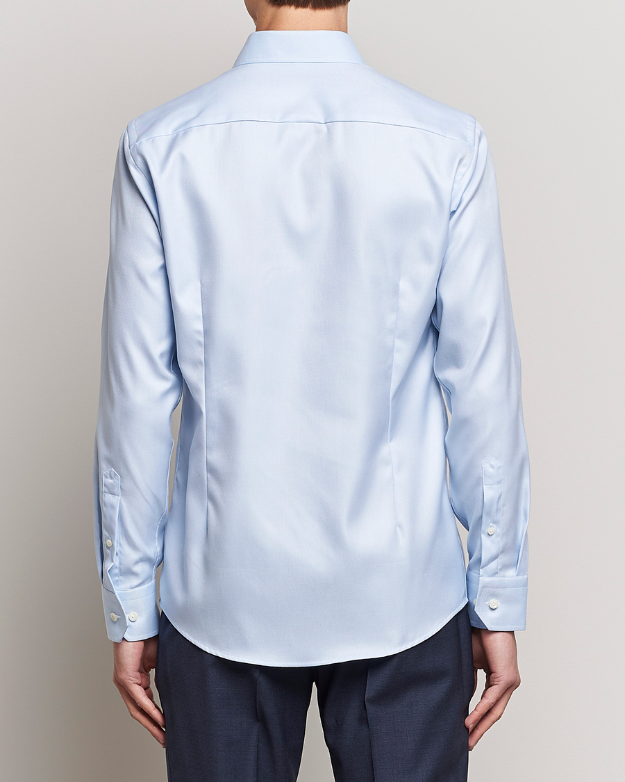 Homme | Chemises | Eton | Slim Fit Textured Twill Shirt Blue