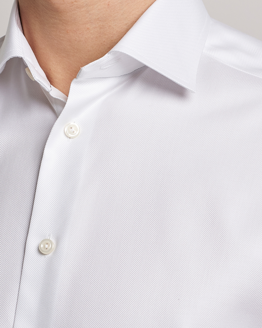 Homme | Chemises | Eton | Slim Fit Textured Twill Shirt White