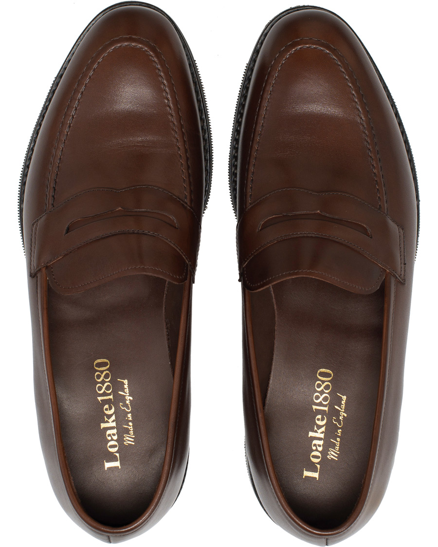 Homme | Loake 1880 MTO Whitehall Penny Loafer Dark Brown Calf | Loake 1880 | MTO Whitehall Penny Loafer Dark Brown Calf