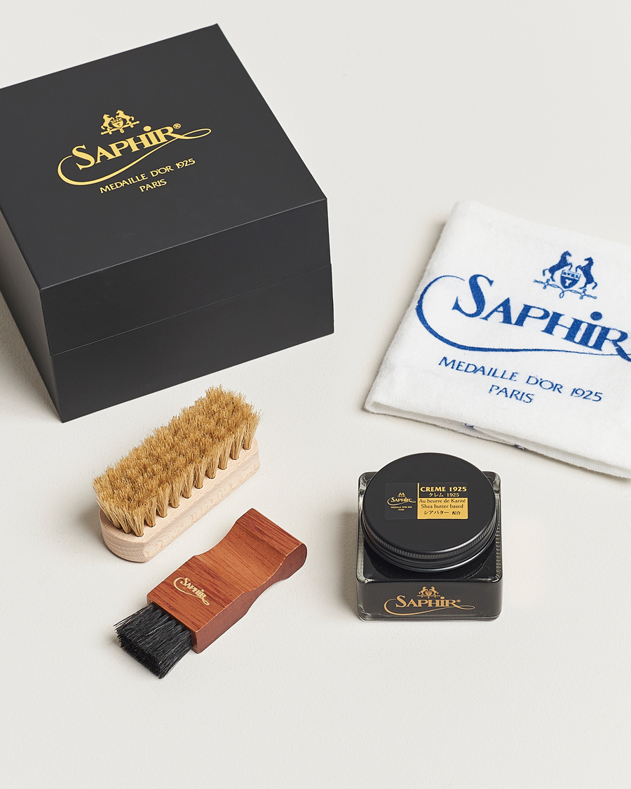 Homme | Produits D'Entretien Pour Chaussures | Saphir Medaille d\'Or | Gift Box Creme Pommadier Black & Brush