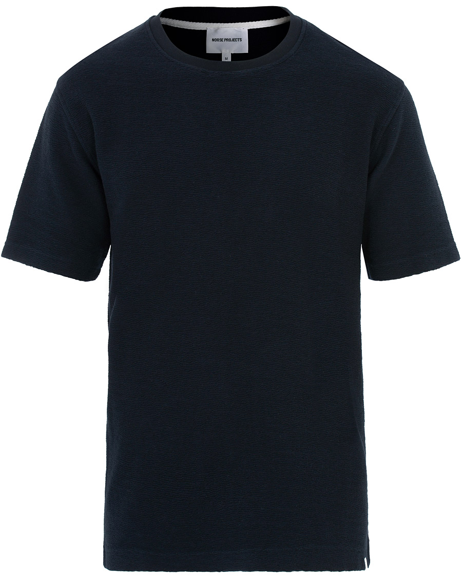 Homme | T-shirts | Norse Projects | Johannes Texture Short Sleeve T-Shirt Dark Navy
