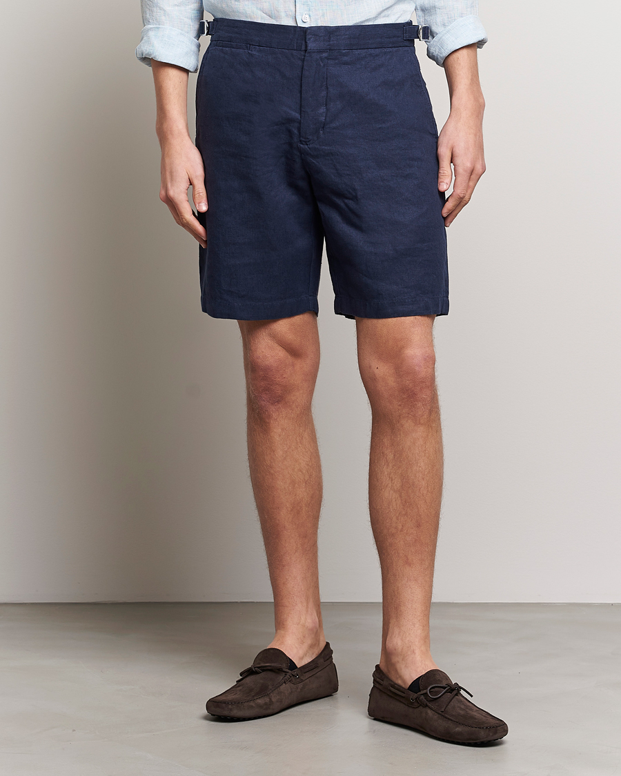 Homme |  | Orlebar Brown | Norwich Linen Shorts Navy