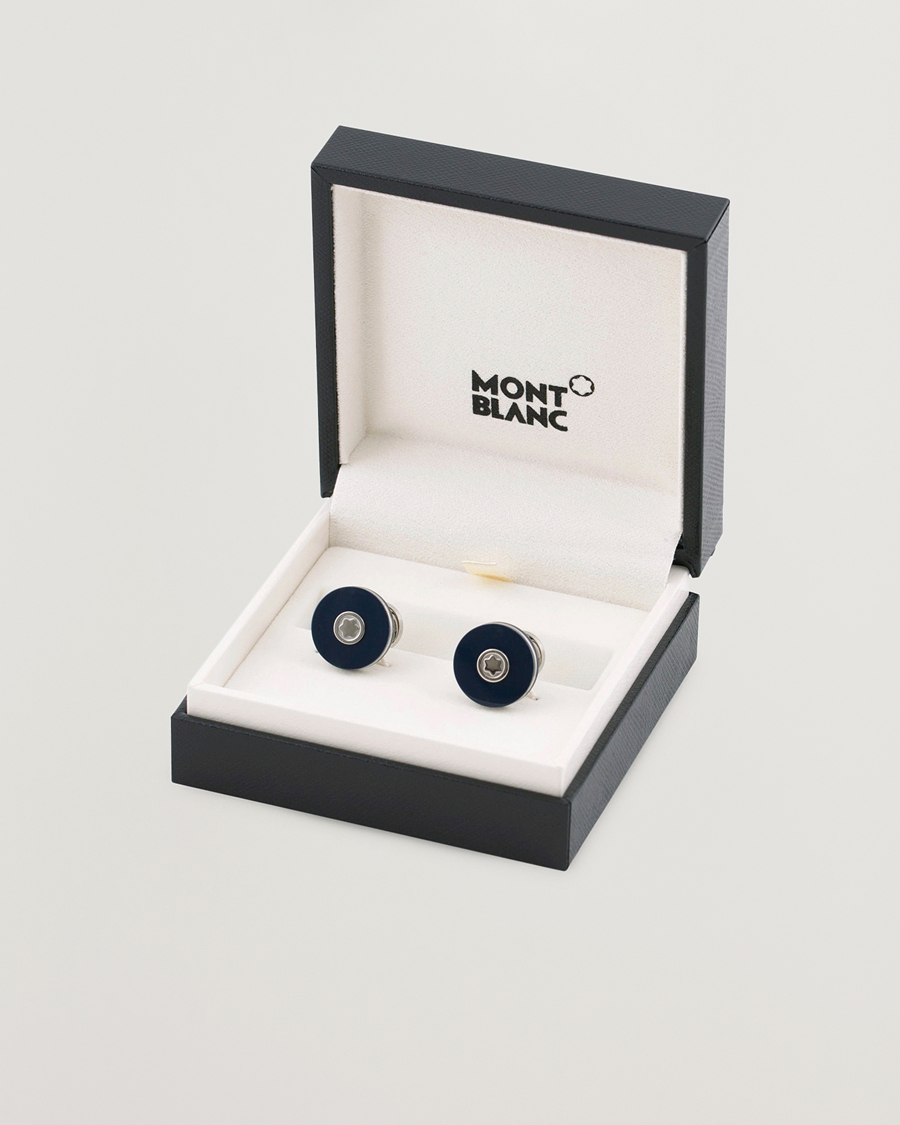 Homme | Montblanc PIX Steel Cufflinks Blue Resin | Montblanc | PIX Steel Cufflinks Blue Resin