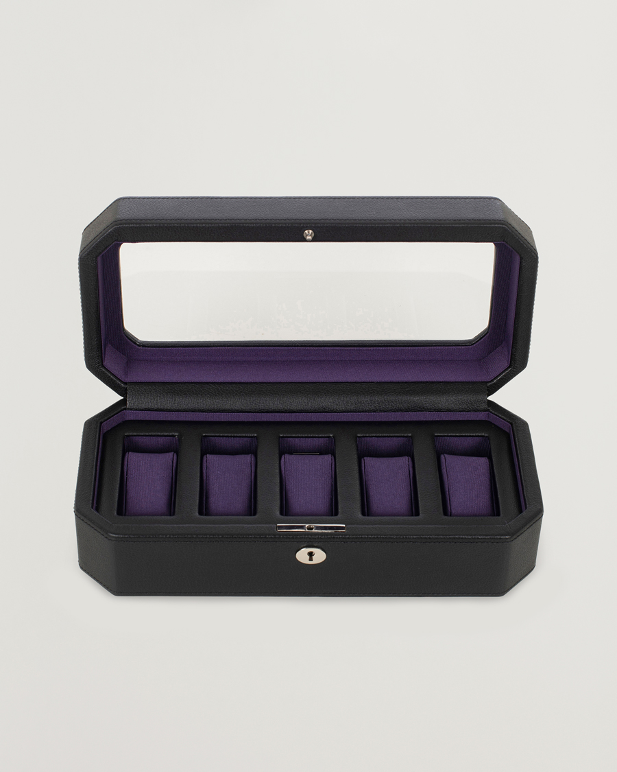 Homme | Boîtes montres et bijoux | WOLF | Windsor 5 Piece Watch Box Black Purple