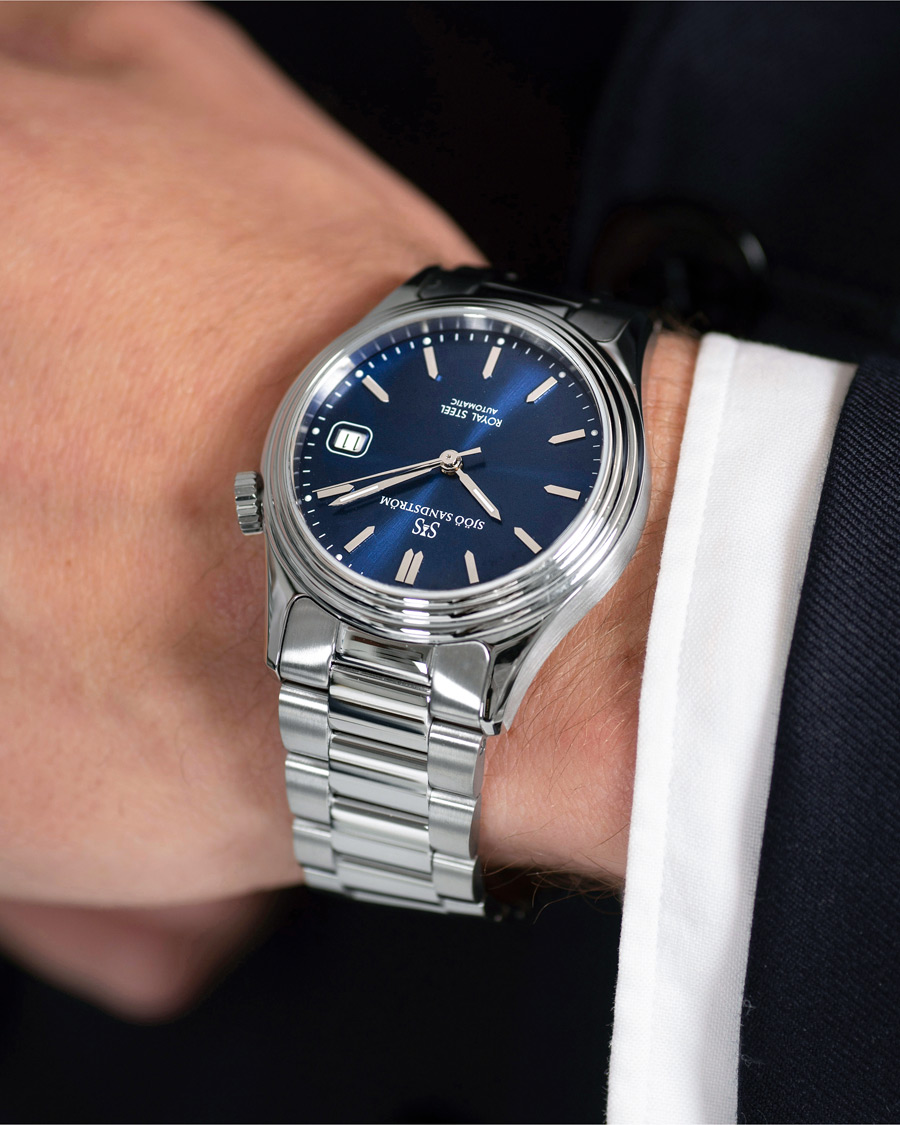 Homme | Fine watches | Sjöö Sandström | Royal Steel Classic 36mm Blue and Steel