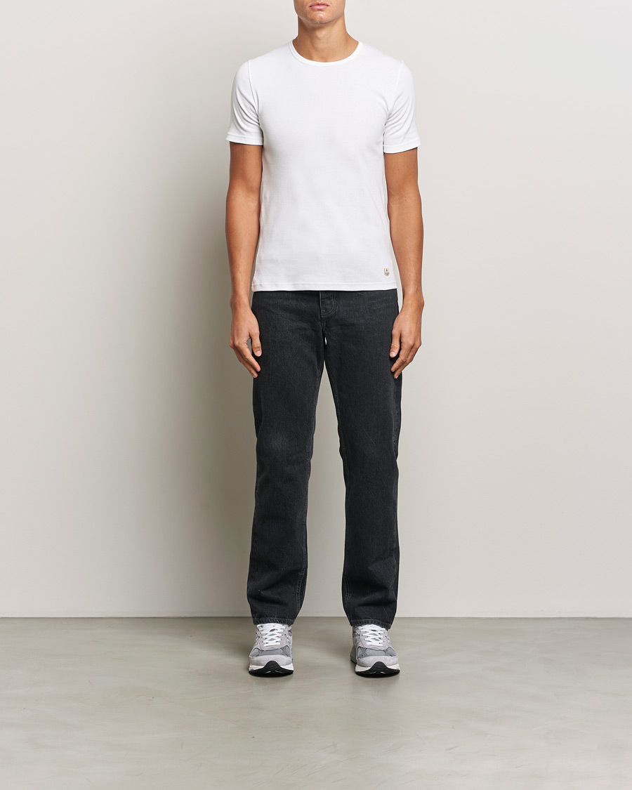 Homme | T-shirts | Armor-lux | 2-Pack Crew Neck T-Shirt White/Grey Melange