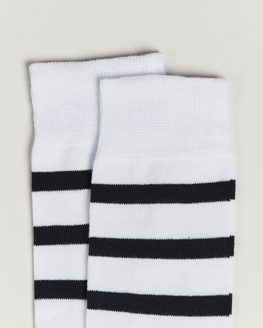 Homme | Chaussettes | Armor-lux | Loer Stripe Sock White/Rich Navy
