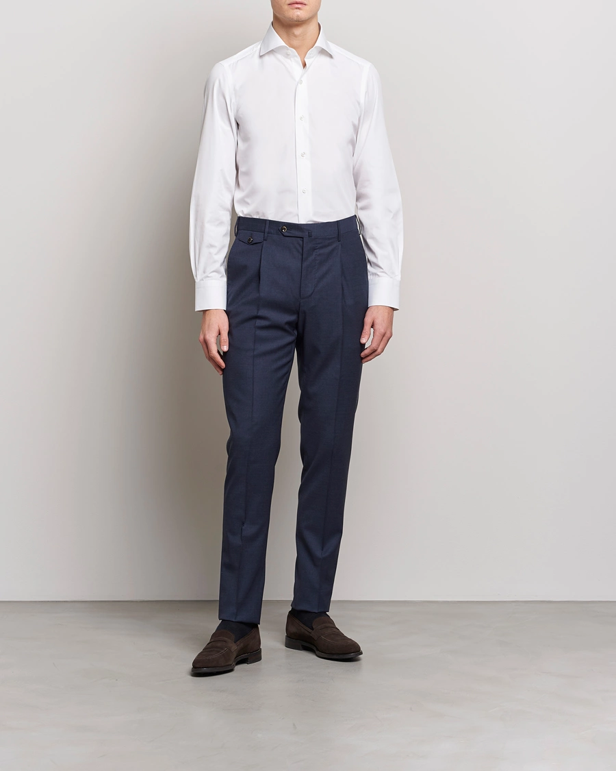 Homme | Chemises D'Affaires | Finamore Napoli | Milano Slim Fit Classic Shirt White