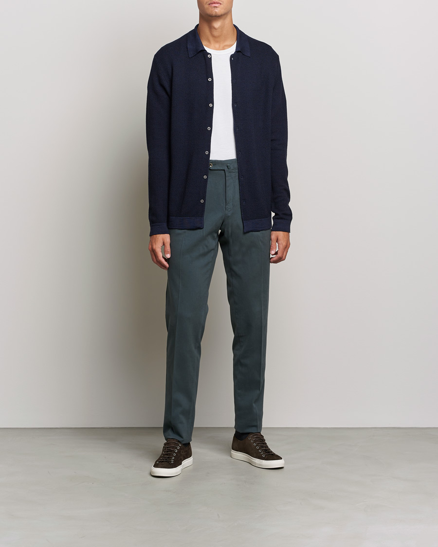 Homme | Pulls Et Tricots | Altea | Herringbone Wool Shirt Navy