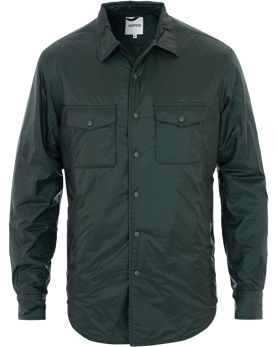 Homme | Manteaux Et Vestes | Aspesi | Marvin Nylon Shirt Jacket Dark Green