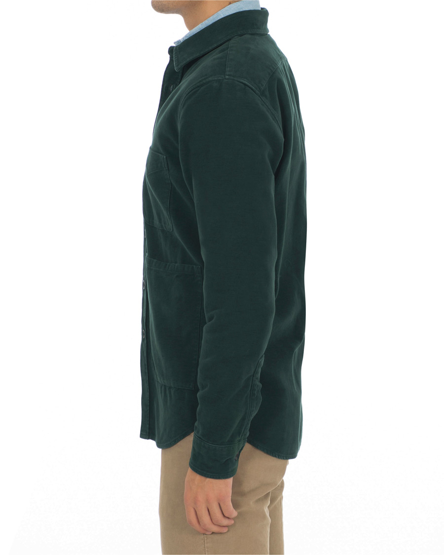 Homme | Chemises | Aspesi | Garment Dyed Cotton Shirt Jacket Dark Green