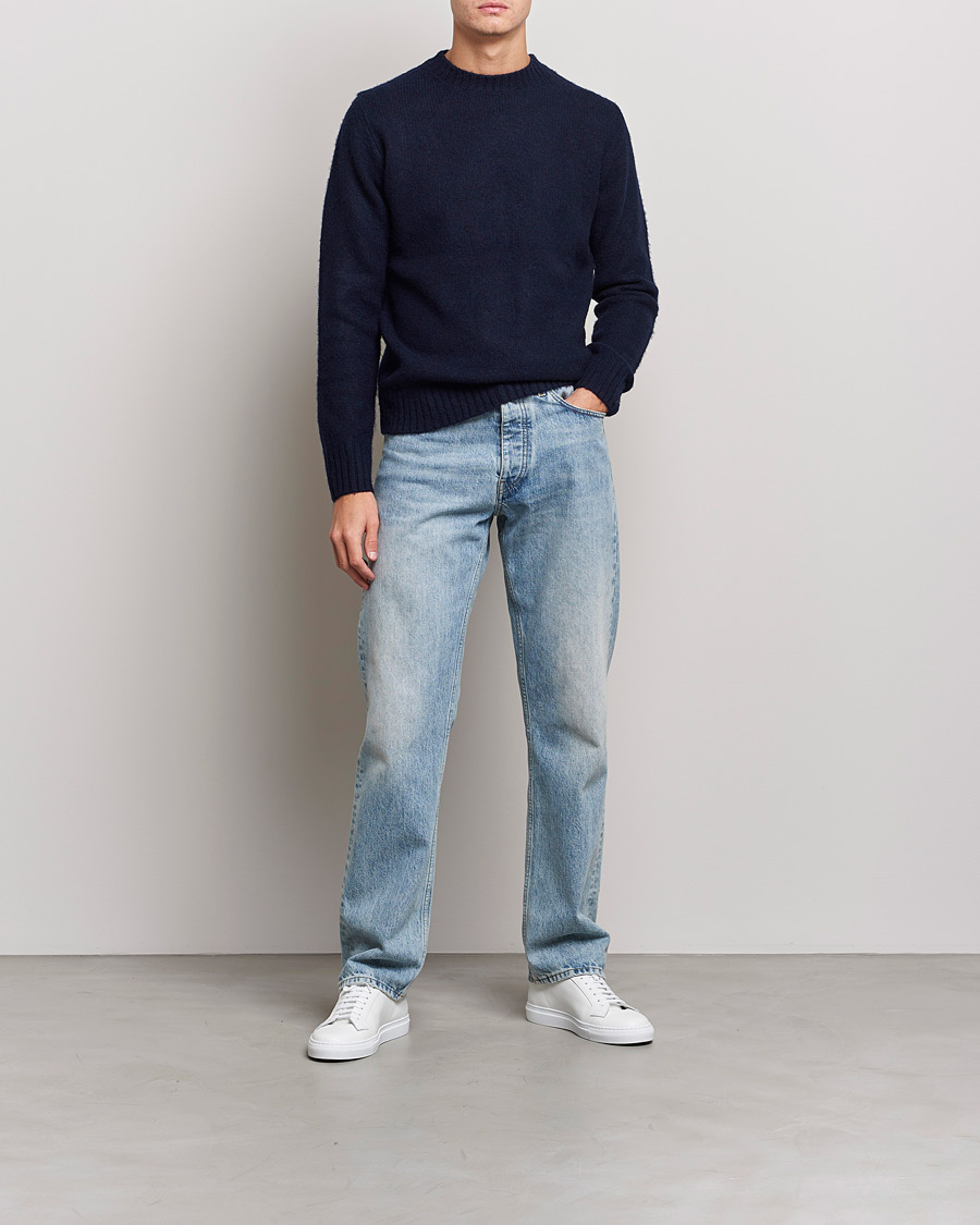 Homme | Pulls Et Tricots | Aspesi | Brushed Shetland Sweater Navy