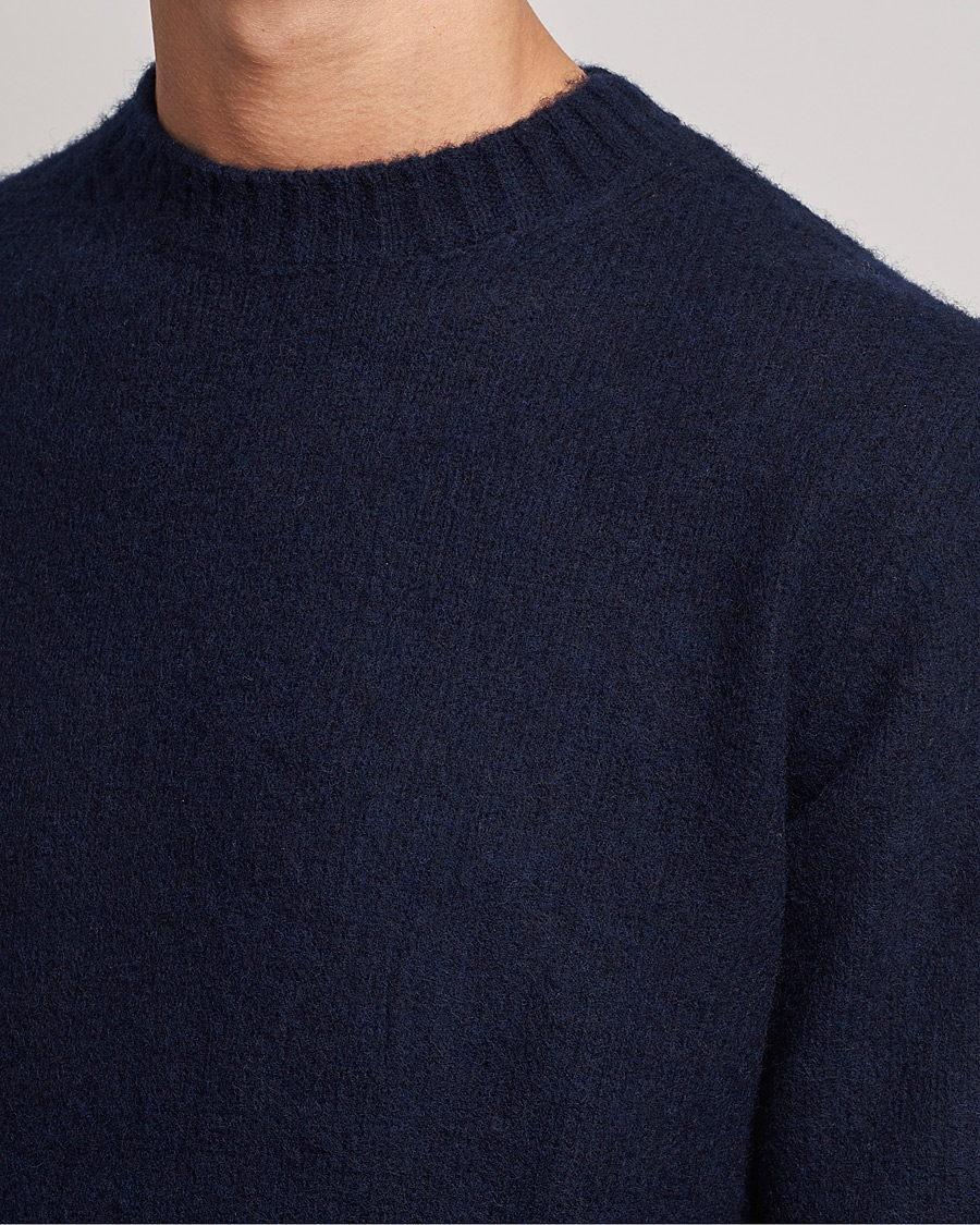 Homme | Pulls Et Tricots | Aspesi | Brushed Shetland Sweater Navy