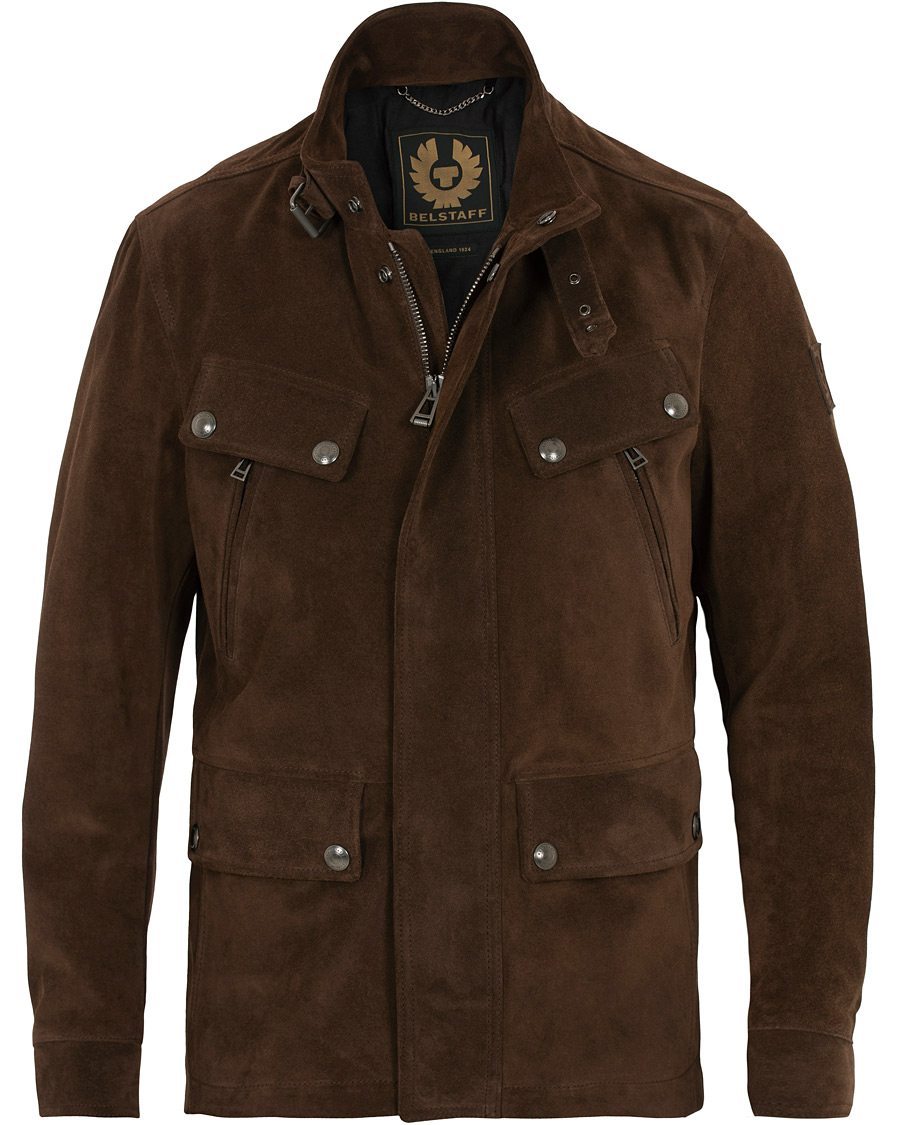 Homme | Manteaux Et Vestes | Belstaff | Denesmere Suede Field Jacket Chocolate Brown