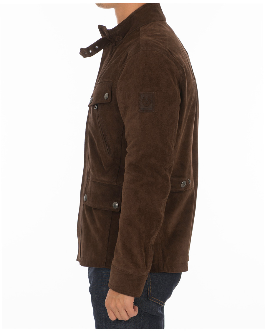 Homme | Manteaux Et Vestes | Belstaff | Denesmere Suede Field Jacket Chocolate Brown