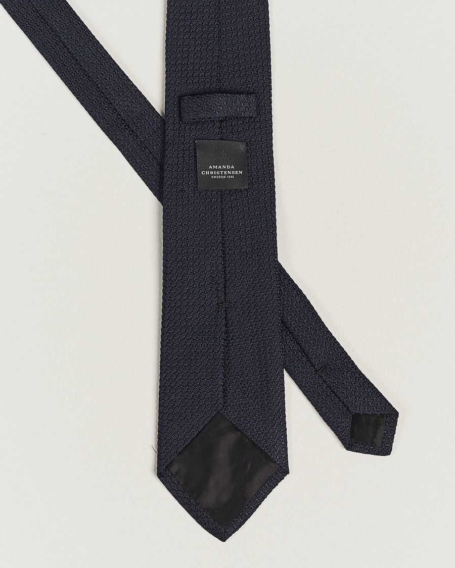 Homme | Amanda Christensen Silk Grenadine 8 cm Tie Navy | Amanda Christensen | Silk Grenadine 8 cm Tie Navy