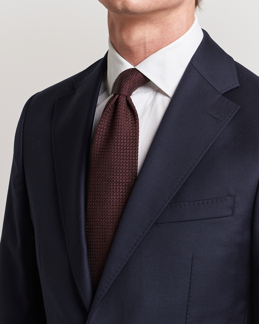 Homme | Cravates | Amanda Christensen | Silk Grenadine 8 cm Tie Wine