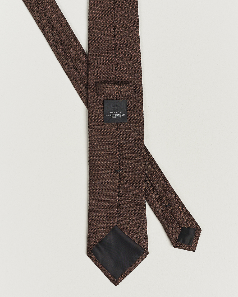 Homme |  | Amanda Christensen | Silk Grenadine 8 cm Tie Brown