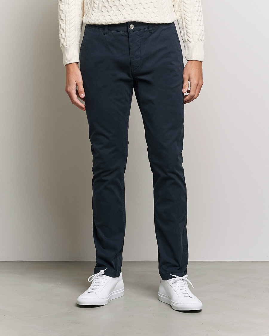 Homme | Pantalons | NN07 | Marco Slim Fit Stretch Chinos Navy Blue