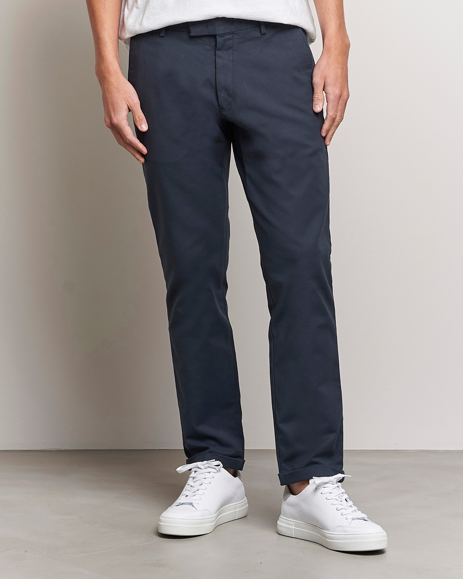 Homme | Pantalons | NN07 | Scott Regular Fit Stretch Trousers Navy Blue