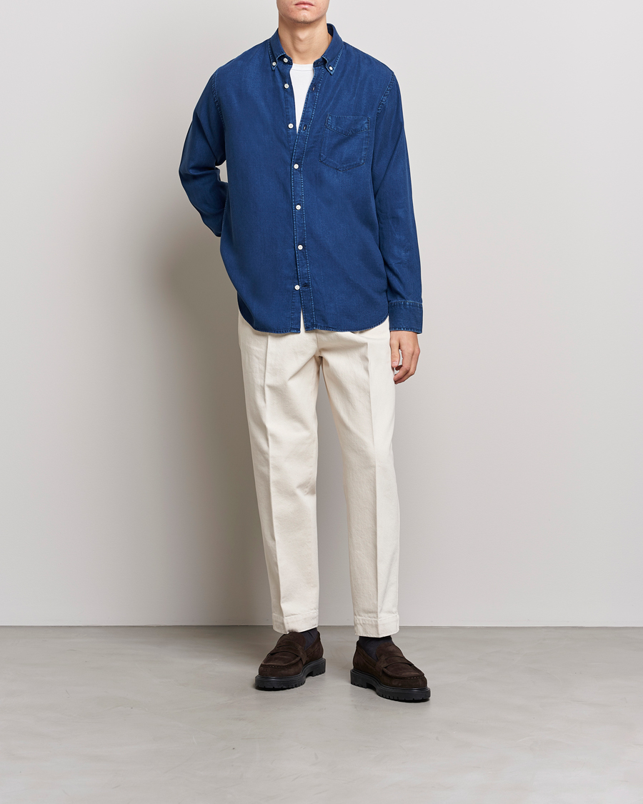 Homme | Chemises | NN07 | Levon Tencel Denim Shirt Dark Indigo