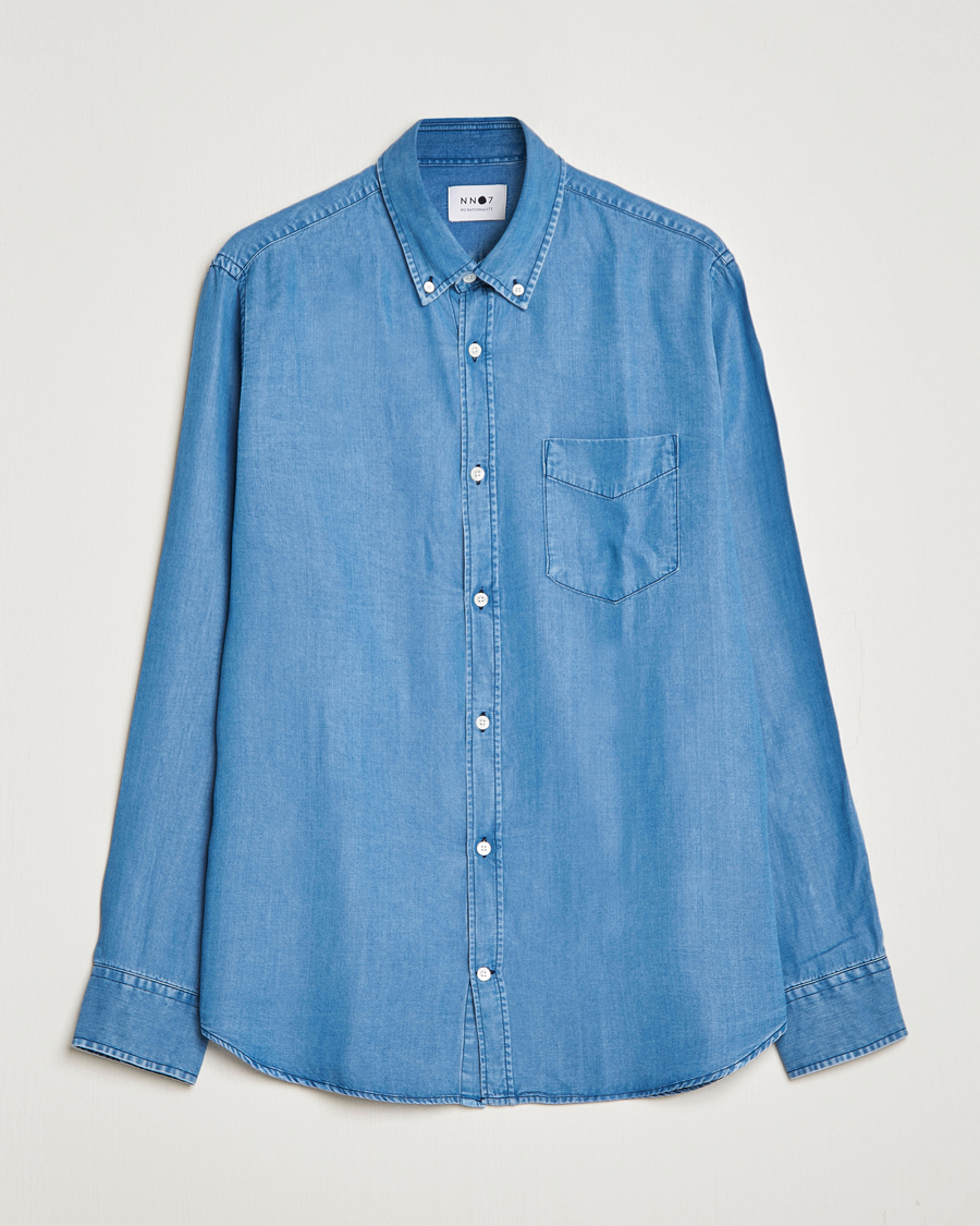 Homme | Chemises | NN07 | Levon Tencel Denim Shirt Light Blue