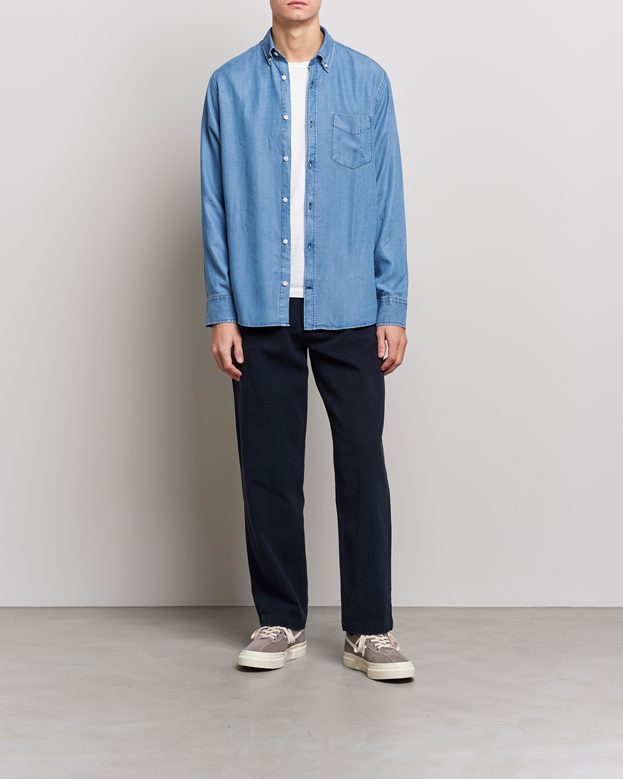 Homme | Chemises | NN07 | Levon Tencel Denim Shirt Light Blue