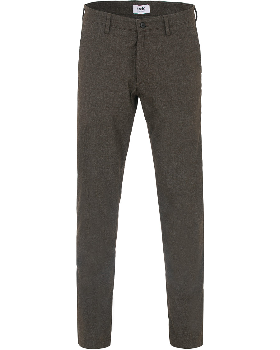 Homme | Pantalons | NN07 | Karl Regular Fit Structure Stretch Chinos Brown