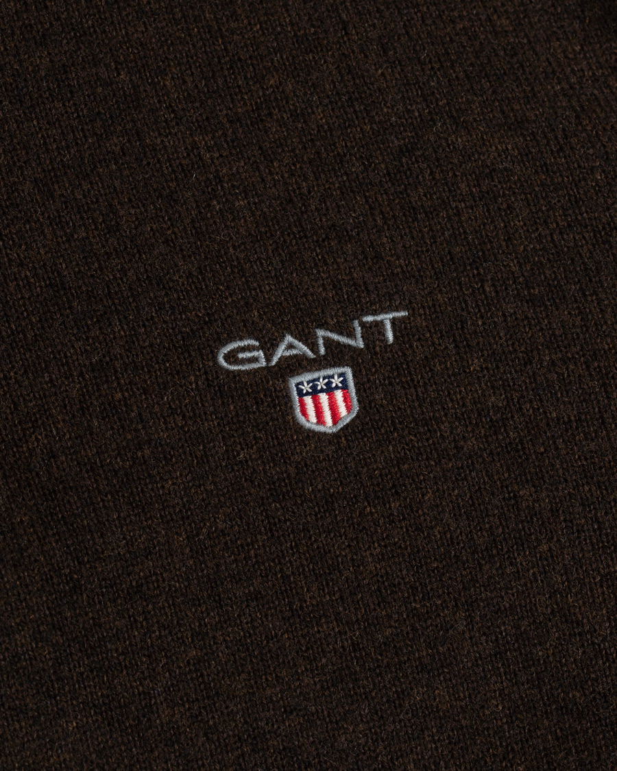 Homme | Pulls Et Tricots | GANT | Lambswool Half Zip Dark Brown