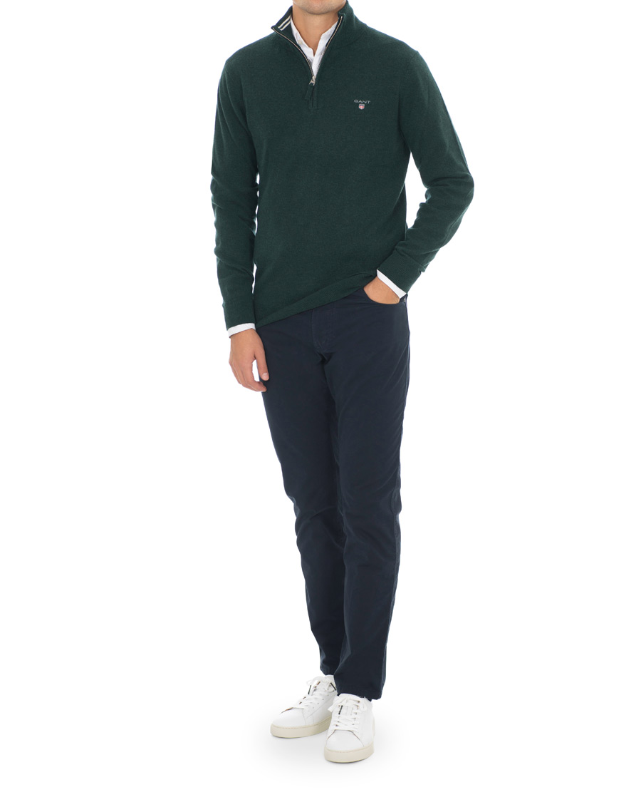 Homme | Pulls Et Tricots | Gant | Lambswool Half Zip Tartan Green