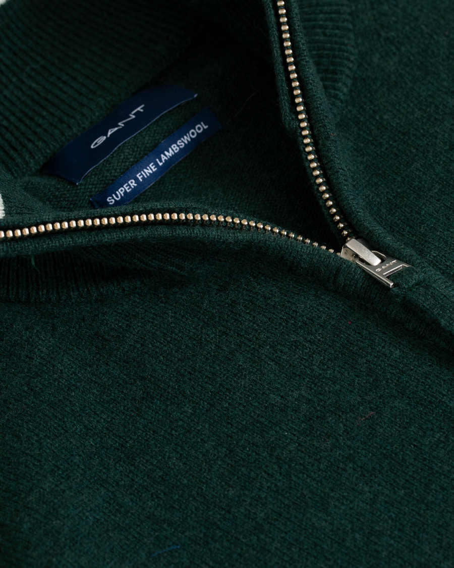 Homme | Pulls Et Tricots | Gant | Lambswool Half Zip Tartan Green