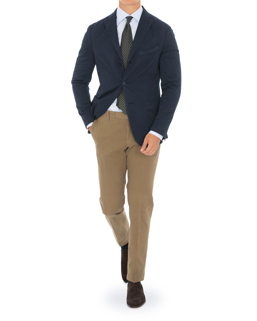 Homme | Pantalons | Incotex | Slim Fit Comfort Chino Khaki