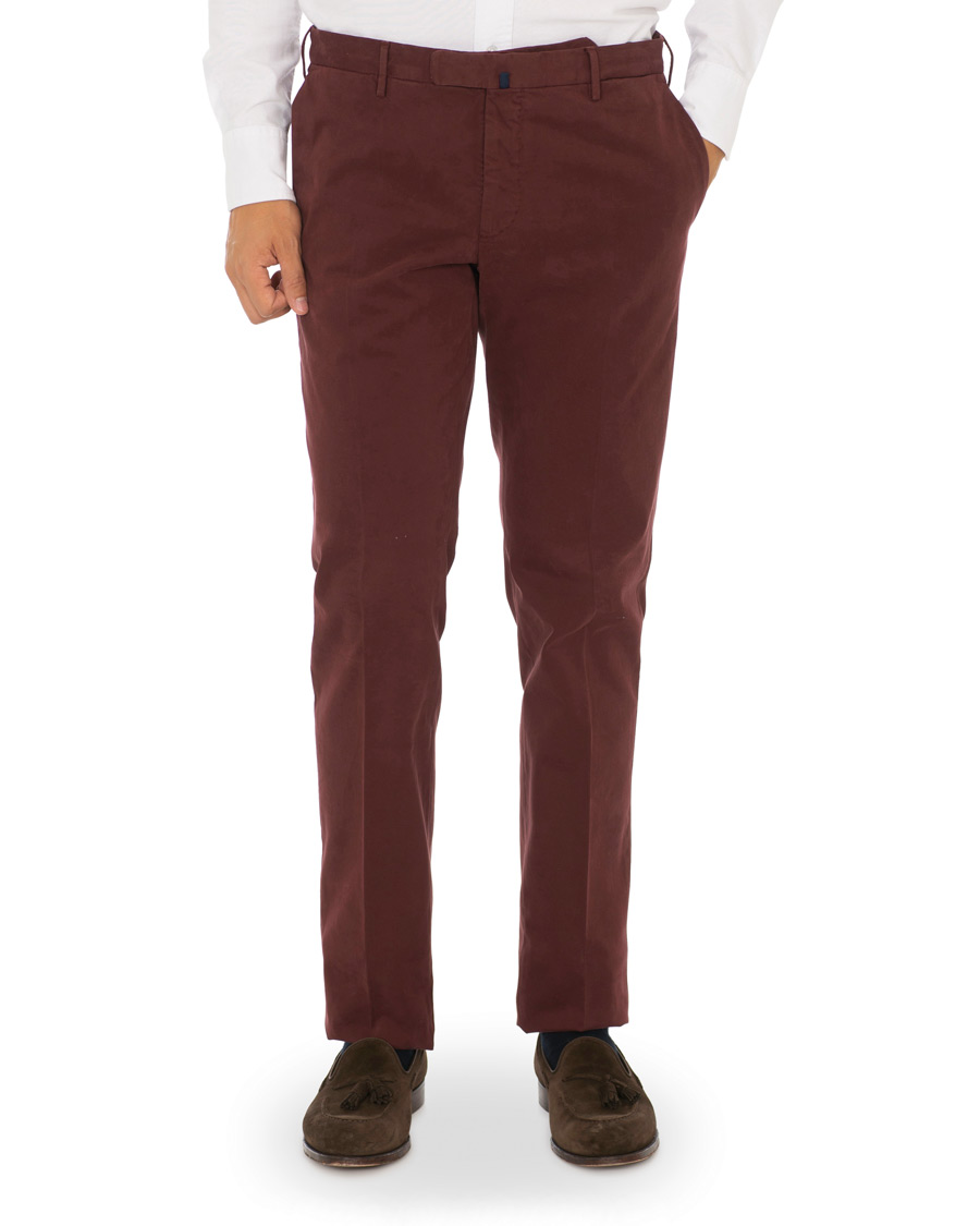 Homme | Pantalons | Incotex | Slim Fit Comfort Chino Burgundy
