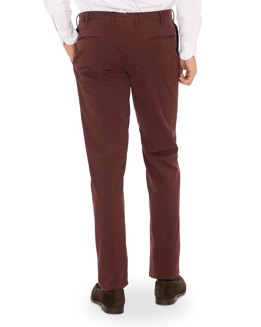 Homme | Pantalons | Incotex | Slim Fit Comfort Chino Burgundy