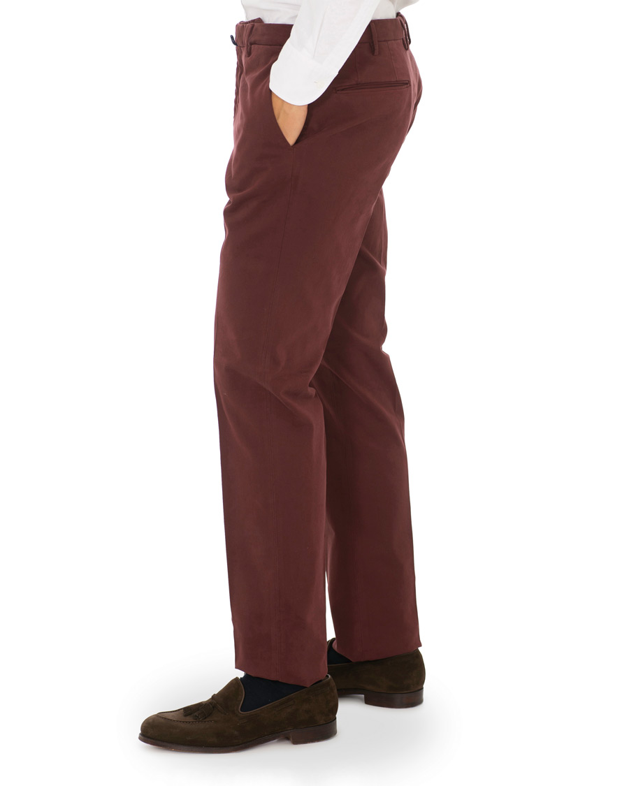 Homme | Pantalons | Incotex | Slim Fit Comfort Chino Burgundy