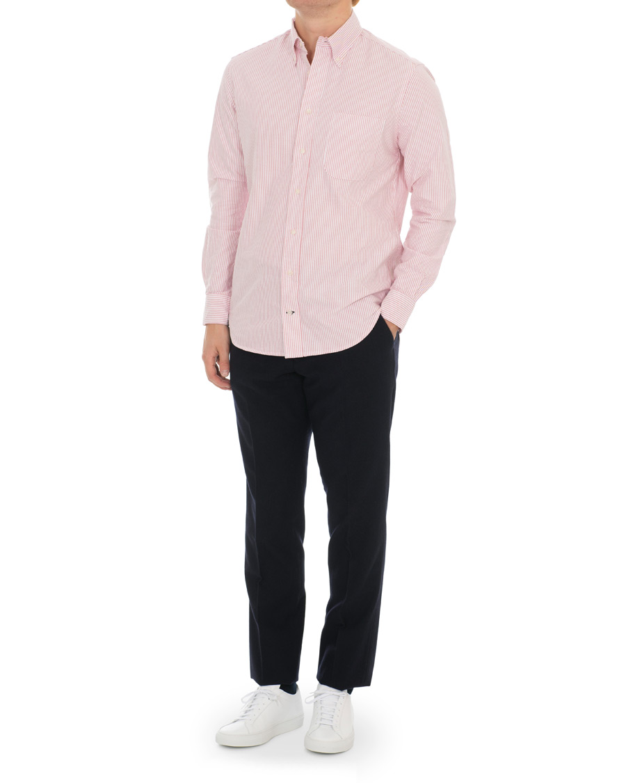 Homme | Chemises | Gitman Vintage | Button Down Striped Oxford Shirt Red