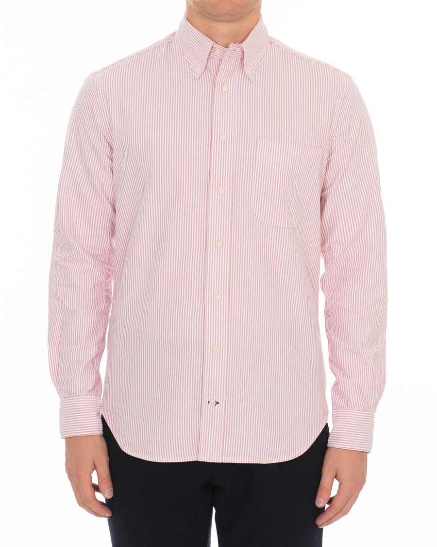 Homme | Chemises | Gitman Vintage | Button Down Striped Oxford Shirt Red