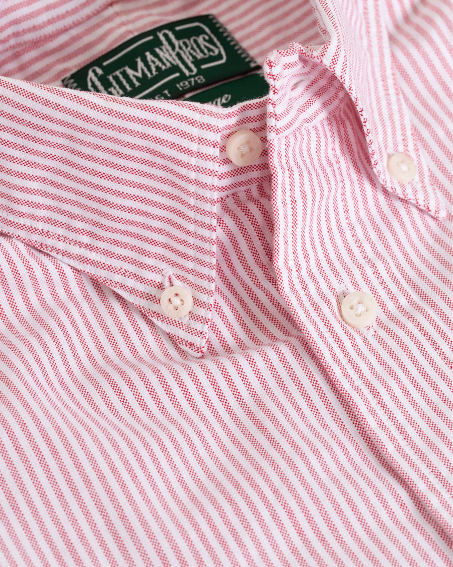 Homme | Chemises | Gitman Vintage | Button Down Striped Oxford Shirt Red