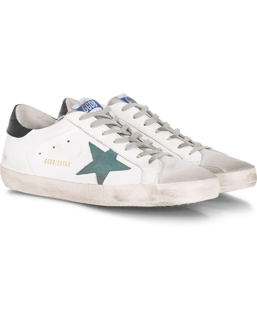 Homme | Golden Goose Deluxe Brand Green Star Superstar Sneaker White Calf | Golden Goose | Deluxe Brand Green Star Superstar Sneaker White Calf